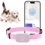 Smart pet collar with gps tracking, cat & dog gps collar, compatible with ios / android systems - pink ...