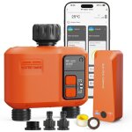 Smart programmateur arrosage wifi 2 voies, 300 meters rf, couverture wifi sup�rieure, minuteur arrosage ...