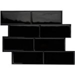 Smart tiles - 4 crdences adhsives - metro nero noir - effet cramique - 29. 36 cm x 21. 29 cm