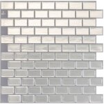 Smart tiles - 4 crdences adhsives - ravenna inox gris - effet mtallique - 24. 89 cm x 24. 74 cm