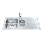 Smeg - evier encastr 2 cuves d'gouttage droite 100x50 cm lv100d3