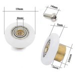 Smooth lot de 4 roues de rechange pour porte de douche de 19 mm de diamtre, roller diameter 19mm