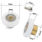 Smooth lot de 4 roues de rechange pour porte de douche de 19 mm de diamtre, roller diameter 19mm