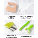 Lot de 17 couteaux et ustensiles de cuisine pour enfants, couteau scurit de cuisine enfant avec d'emporte ...