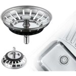Snq - 2 pices bouchon evier cuisine inox - filtre evier universel (dia: 78mm), bonde evier avec , grille ...