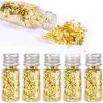 5 bouteilles feuille d'or, feuilles d'or pour le bricolage, multifonctions flocons d'or pour dcoration ...