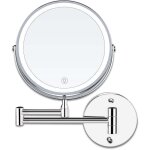 Snq - 8 pouces led miroirs maquillage mural miroir grossissant lumineux, 1x / 10x grossissement charge ...