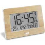 Snq - horloge radio - pilote horloge numrique avec signal horaire dcf, botier en bambou vritable, ...