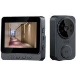 Snq - interphone visuel sans fil 2, 4 g avec �cran ips de 4, 3 pouces, sonnette intelligente de surveillance ...