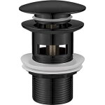 Snq - m20502b bombe vidage salle de bain, bonde lavabo avec trop plein, pop up, noir