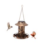Mangeoire solaire pour oiseaux en mtal, mangeoire pour oiseaux extrieur mangeoire lanterne oiseaux ...