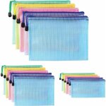 Snq - pochette plastique a4 + a5 + a6, 15pcs pochette zipp�e, pvc mesh zipper pouch document wallet, ...