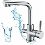 Snq - robinet de cuisine 3 voies, mitigeur cuisine pivotant  360, robinetterie cuisine eau potable, ...