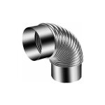 Tuyau de poêle coude ø env. 120 mm, coude de poêle 90° en acier aluminié à chaud, argenté Tuyau de poêle coude ø env. 120 mm, coude de poêle 90° en acier aluminié à chaud, argenté