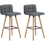 Sobuy - lot de 2 tabourets de bar cuisine fst50 - dgx2 - dossier - repose - pieds - haute qualit