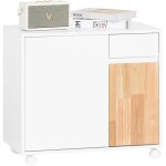 Sobuy - ask04 - wn caisson de bureau  roulettes, support imprimante roulant, organiseur bureau, meuble ...