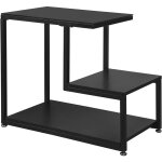 Sobuy - bout de canap table d'appoint tables basses avec 3 tagres de rangement - noir fbt65 - sch ...