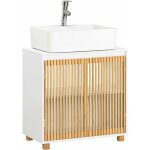 Sobuy bzr125 - w meuble sous lavabo de salle de bain, meuble sous vasque  2 portes en bambou, placard ...