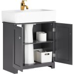 Sobuy - meuble sous - lavabo avec 2 portes et tagres ? meuble de rangement salle de bain 60x30x60cm, ...