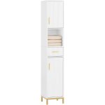 Sobuy - bzr181 - w meuble colonne salle de bain, armoire de rangement placard de rangement troite, 1 ...