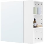 Bzr184 - w armoire murale avec miroir, placard de rangement, meuble de rangement suspendu avec miroir ...