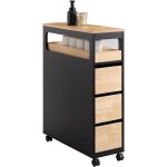 Sobuy meuble de rangement salle de bain troit sur roulettes, support papier toilette, armoire toilettes ...