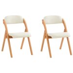 Sobuy chaise salle � manger lot de 2 pliante bois rembourr�e ergonomique - chaise de cuisine et de bureau ...