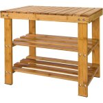 Etagre  chaussures, banquette en bambou haute de gamme, rangement chaussure / salle de bain, petit ...