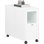 Sobuy - fbt150 - w bout de canap sur roulettes table de chevet table de nuit table d'appoint avec 1 ...