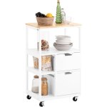 Sobuy fkw111 - wn desserte de cuisine � roulettes �lot de cuisine chariot de service buffet multifonctionnel ...