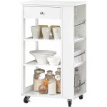 Sobuy fkw12 - ii - w chariot de service desserte de cuisine  roulettes table roulante meuble de rangement ...