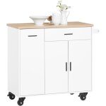 Fkw126 - wn desserte de cuisine � roulettes �lot de cuisine chariot de service buffet placard armoire ...