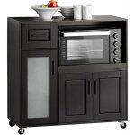 Fsb78 - sch meuble micro - ondes buffet commode sur roulettes armoire de cuisine multi - rangement avec ...