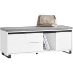 Fsr176 - w banc de rangement, banc  chaussures, meuble  chaussures, meuble bas entre avec 1 coussin ...