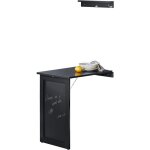 Sobuy - table murale rabattable  manger avec tableau mmo ? table pliante murale noire pour cuisine, ...