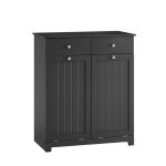 Sobuy meuble salle de bain avec panier � linge, armoire de toilette avec 2 tiroirs et et sacs � linge, ...