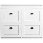 Sobuy - meuble chaussure rangement chaussure 4 abattants armoire � chaussures entr�e, meuble � chaussures ...