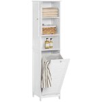 [jamais utilise] sobuy sobuy meuble colonne de salle de bain - 1 porte - 1 panier � linge amovible - ...