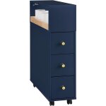 Meuble de rangement salle de bain troit sur roulettes, support papier toilette, armoire toilettes wc ...