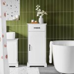 Sobuy - meuble salle de bain ? petit armoire de rangement avec tiroir, colonne de salle de bain en bois, ...
