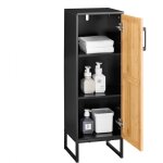 [jamais utilis] sobuy meuble salle de bain wc petit meuble rangement troit avec porte bambou, armoire ...