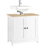 Sobuy meuble sous lavabo, meuble sous vasque, meuble salle de bain avec 2 portes et 2 Étages, placard ... Sobuy meuble sous lavabo, meuble sous vasque, meuble salle de bain avec 2 portes et 2 Étages, placard ...