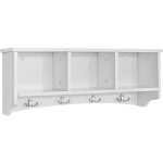 Sobuy - portemanteau tagre murale porte - manteau salle de bain meuble d'entre avec 3 compartiments ...