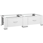 Socle double pour lave - linge et s�che - linge avec tiroirs blanc