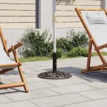 Socle de parasol - pied de parasol bronze 12 kg 48 cm fonte 891904