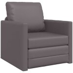 Sofa lit de sol avec coussin gris 74 x 77 x 81 cm faux cuir vidaxl