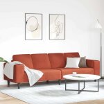 Sofa en tissu avec coussin rouge orange tissu en velours c�tel�