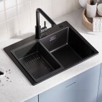 Sofetiy max - 60 � 45 cm �vier en granit , �vier de cuisine en granit avec �gouttoir, �vier � poser, ...