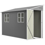 Soges abri de jardin robuste en m�tal de 1, 2 x 3 m (environ) avec plancher, de type appentis, avec porte ...