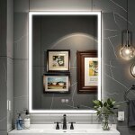 Soges - armoire salle de bain aluminium 50 x 70 x 13cm miroir lumineux led avec rangement, anti - bu�e ...